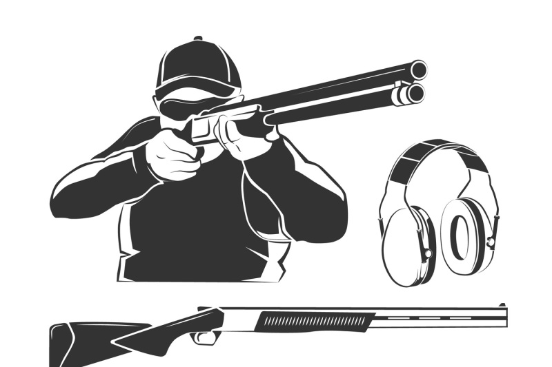 800x533 Vector Elements For Shooting Club Retro Labels, Emblems, Logos