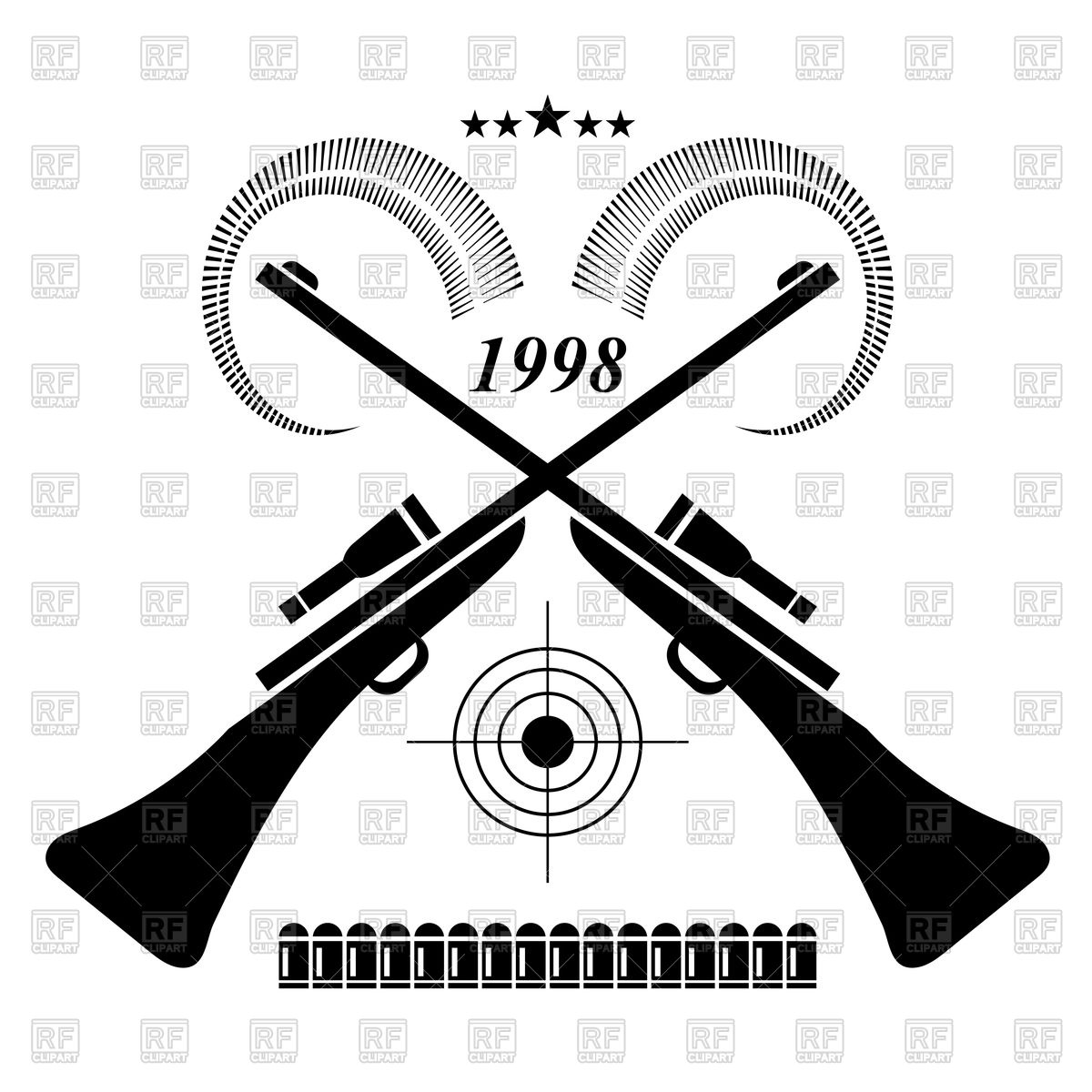 1200x1200 Hunting Emblem, Rifles For Hunt And Target Shooting Vector Image