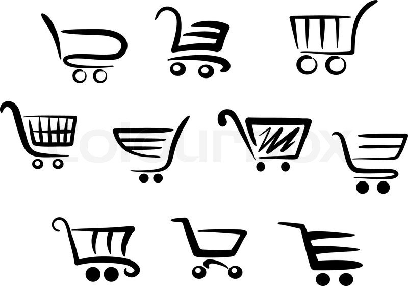 800x561 Shopping Cart Icons Stock Vector Colourbox