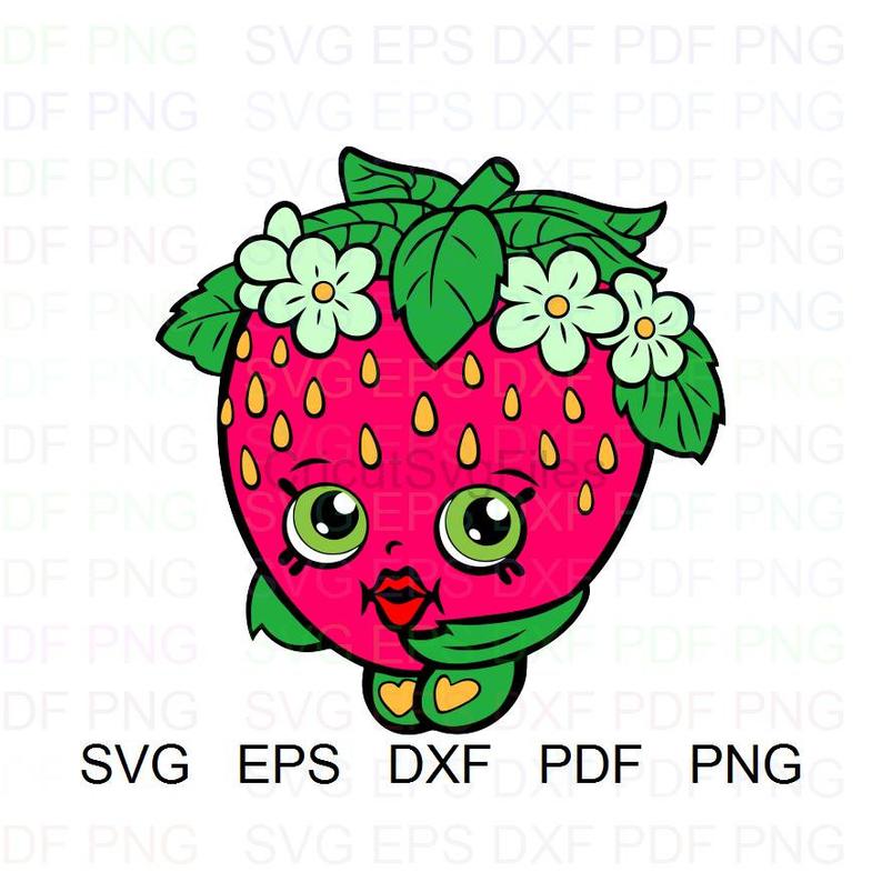 794x794 Strawberry Kiss Shopkins Vector Clipart Dxf Pdf Png Etsy