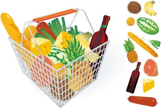 524x348 Shopping Basket Vector Free Vector Download