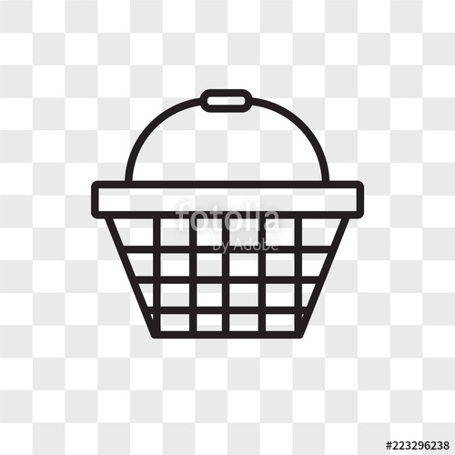 500x500 Shopping Basket Vector Icon Isolated On Transparent Background