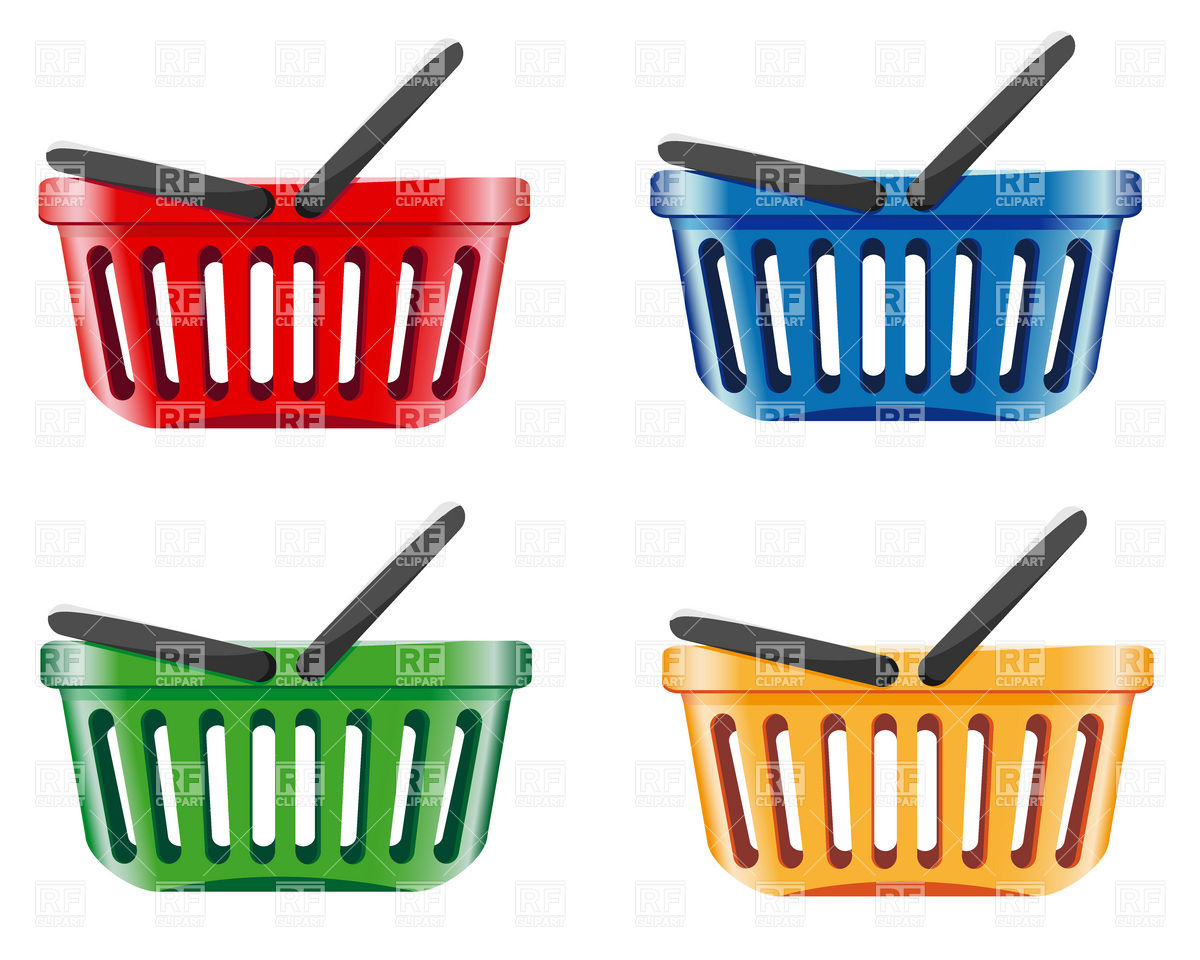 1200x960 Supermarket Plastic Shopping Basket Vector Image Of Objects