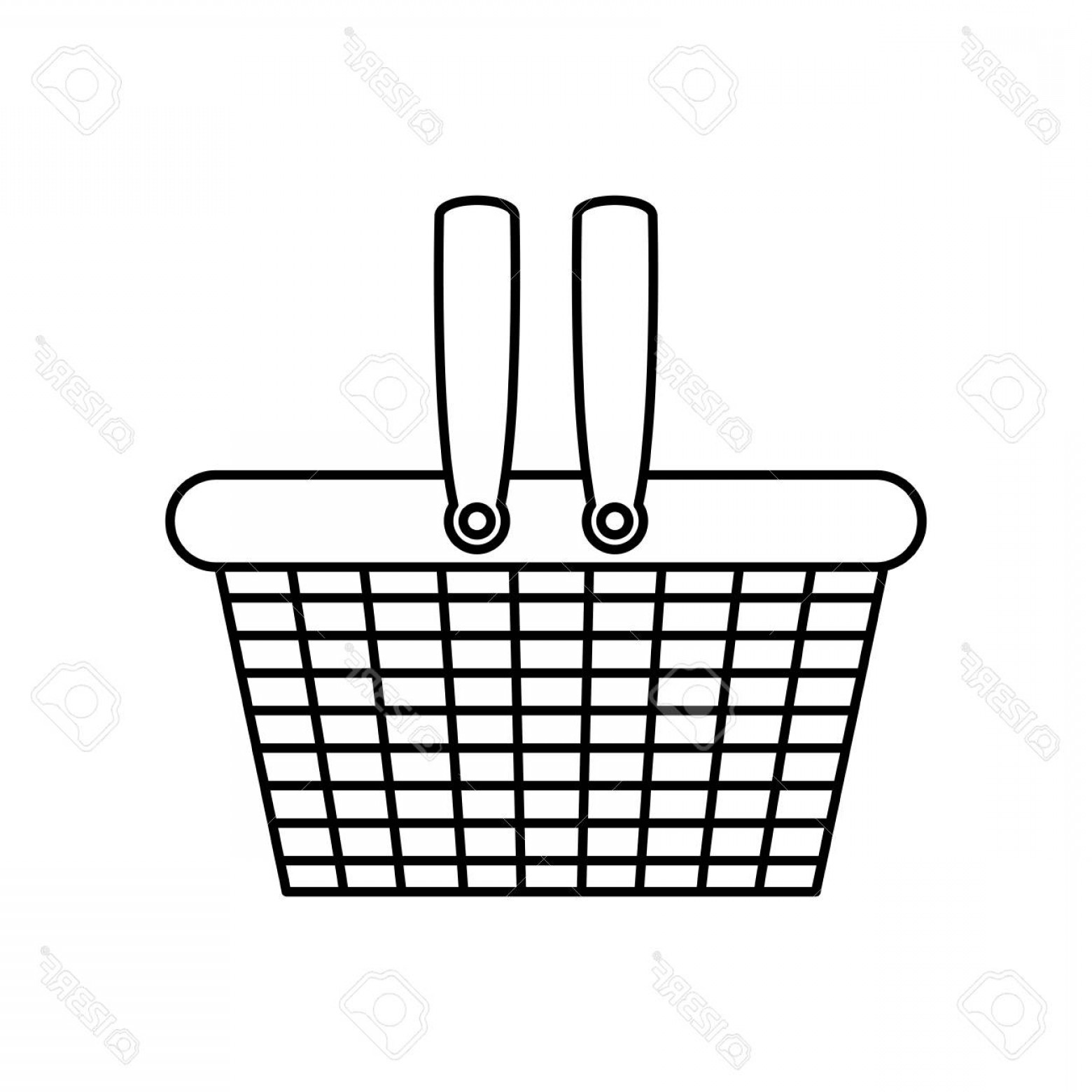 1560x1560 Photostock Vector Black Silhouette Of Metallic Shopping Basket