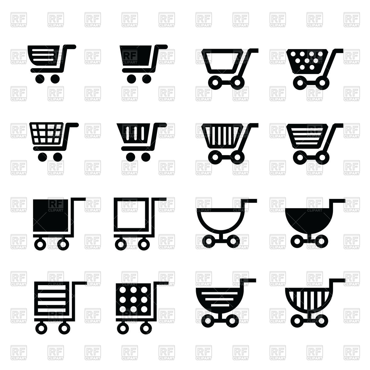 1200x1200 Shopping Cart Icons Set