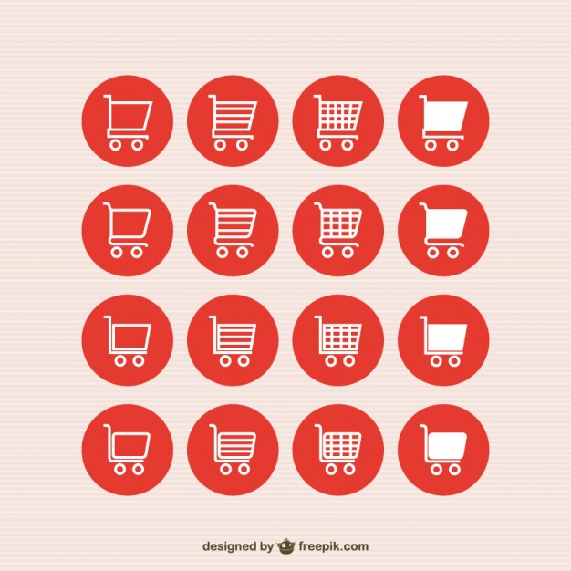 626x626 Shopping Carts Red Icons Vector Free Download