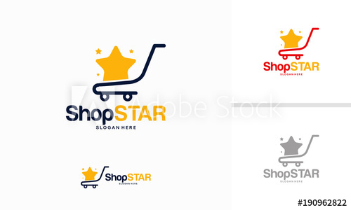 500x300 Shop Star Logo Designs Concept, Shopping Cart Logo Design Template