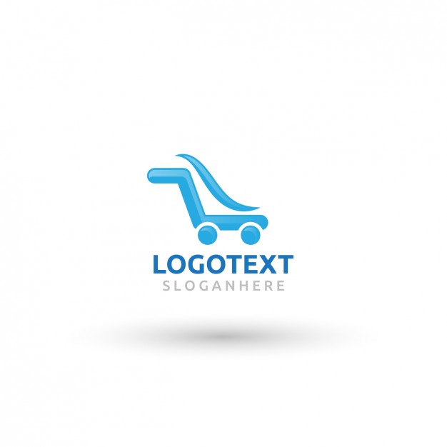 626x626 Blue Logo In Shopping Cart Form Vector Free Download