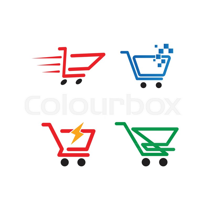 800x800 Illustration Of Shopping Cart Logo Stock Vector Colourbox