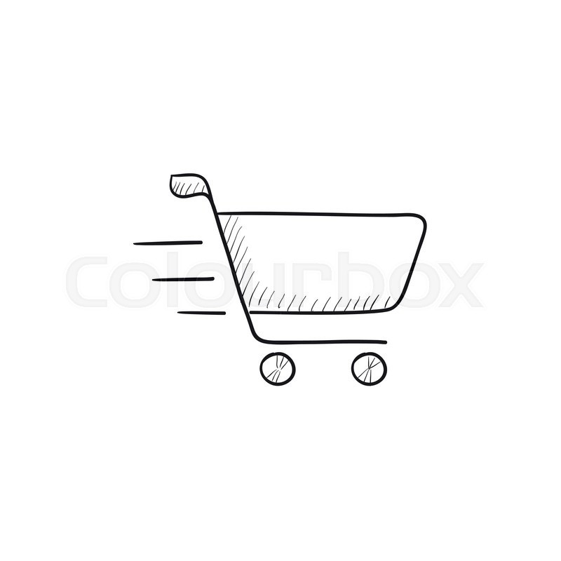 800x800 Shopping Cart Vector Sketch Icon Stock Vector Colourbox