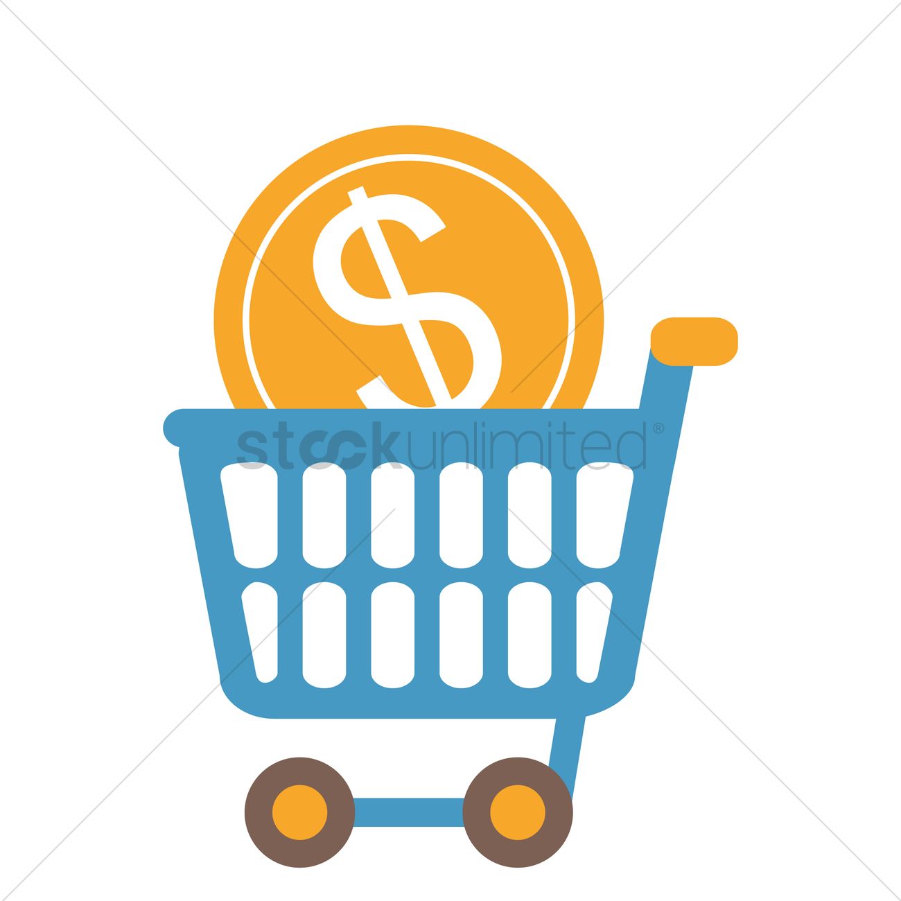 1300x1300 Free Coin In A Shopping Cart Vector Image