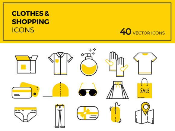Cloths Shopping Vector Icons 580x435 Cloths Shopping Vector Icons