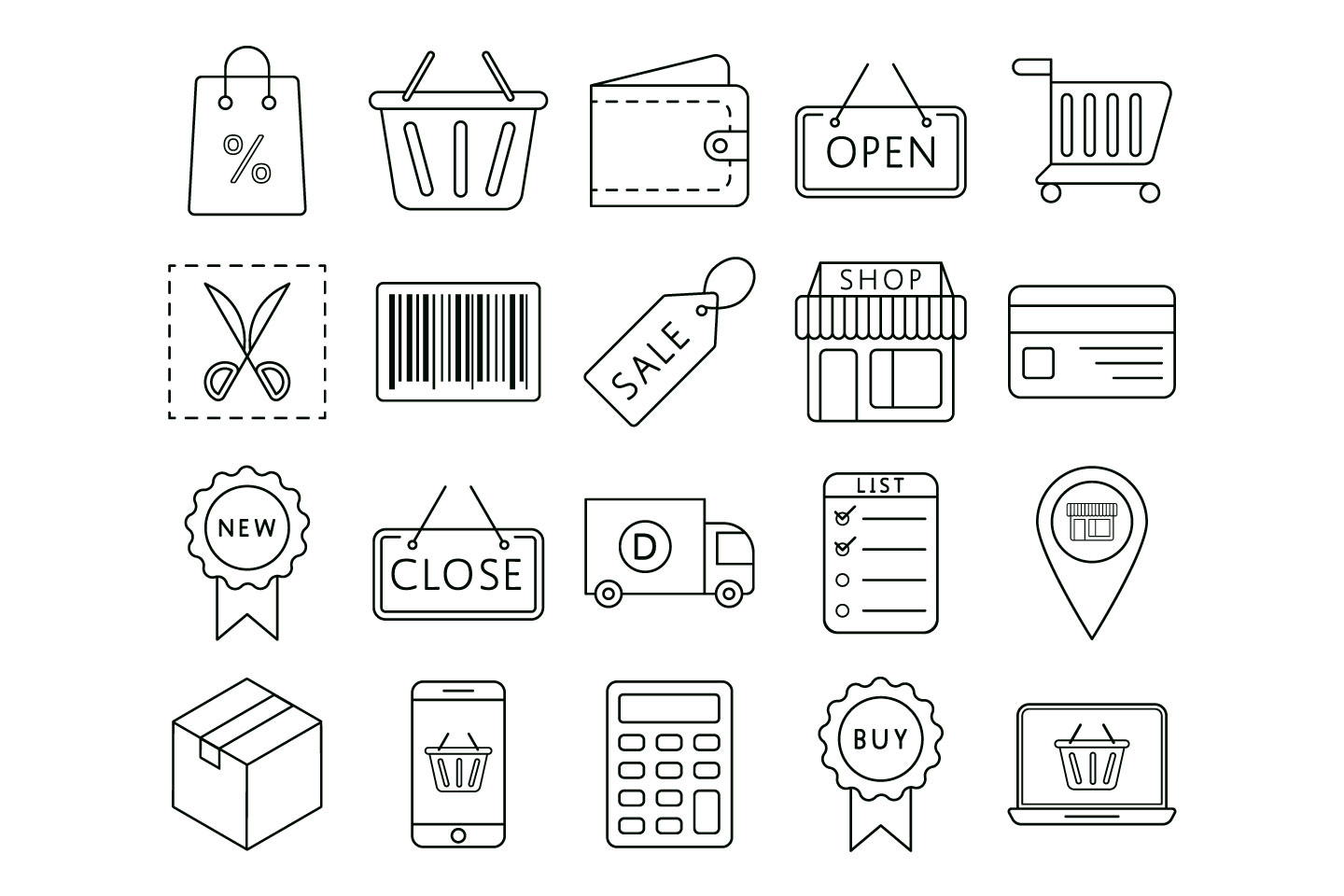 Shopping Vector Free Icon Set 1440x960 Shopping Vector Free Icon Set