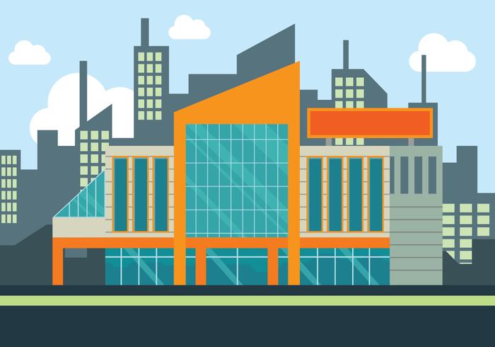 Shopping Center Vector Illutration 700x490 Shopping Center Vector Illutration