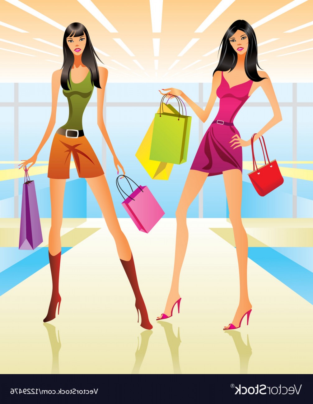 Shopping Girls In The Mall Vector Cqrecords 1006x1296 Shopping Girls In The Mall Vector Cqrecords