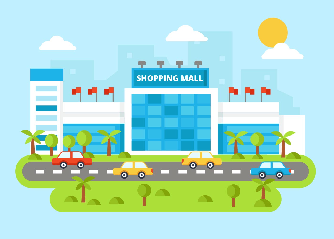 Shopping Mall Free Vector Art 1400x1000 Shopping Mall Free Vector Art