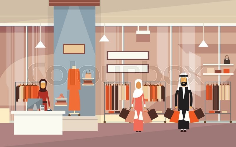 Arab People Group With Bags Big Shop Stock Vector Colourbox 800x497 Arab People Group With Bags Big Shop Stock Vector Colourbox