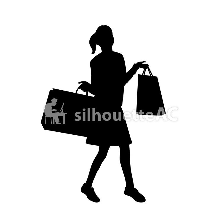750x750 Free Silhouette Vector Shopping Silhouette