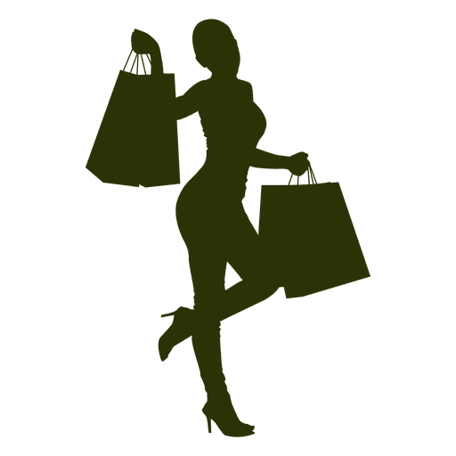 512x512 Happy Woman Shopping Silhouette
