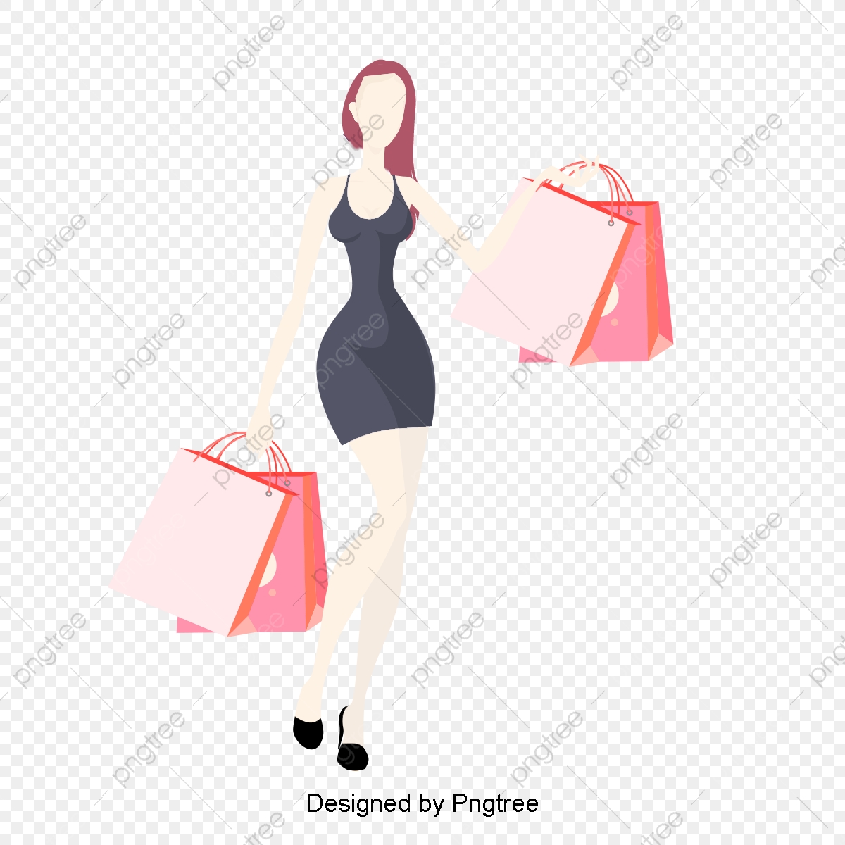 1200x1200 Fashion Girl Shopping Silhouette, Fashion Vector, Girl Vector