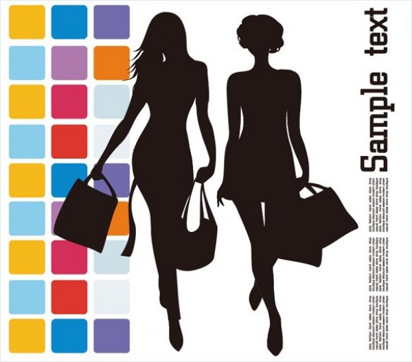 600x527 Fashion Shopping Silhouette Vector Graphic