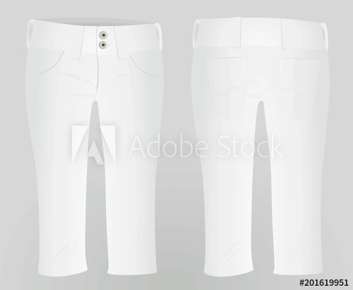 White Short Pants Vector Illustration 500x411 White Short Pants Vector Illustration