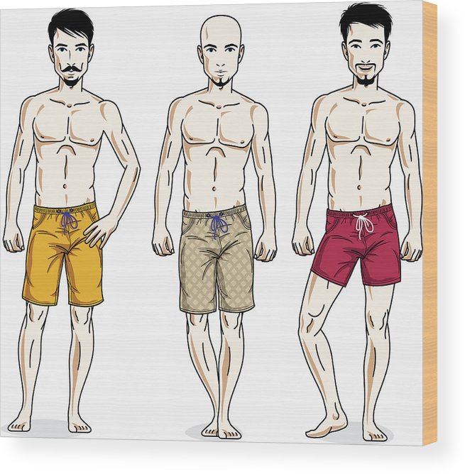655x668 Handsome Men Posing With Athletic Body, Wearing Beach Shorts