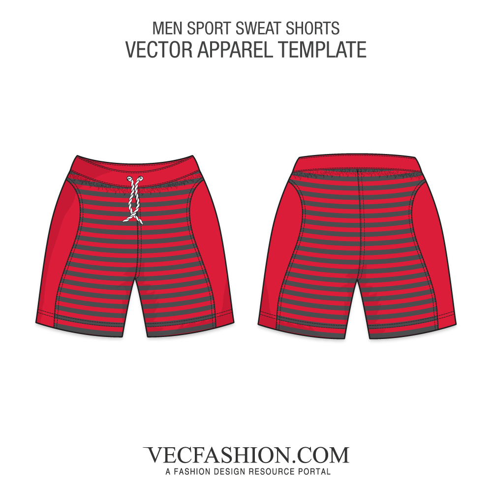 1000x1000 Men Sport Sweat Shorts Vector Template