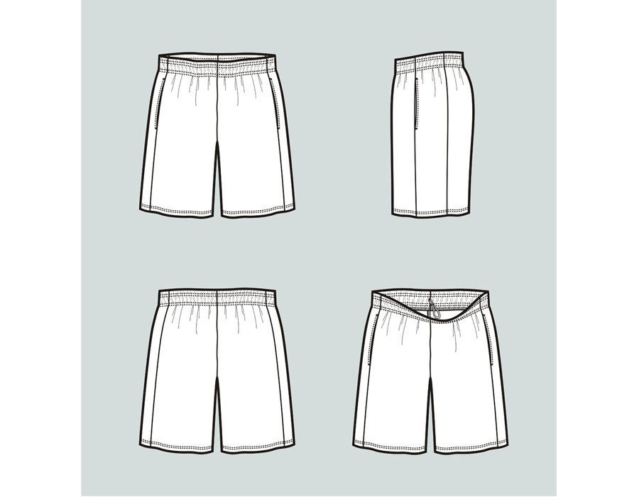 900x700 Basketball Shorts Vector Fashion Flat Sketch Adobe Etsy