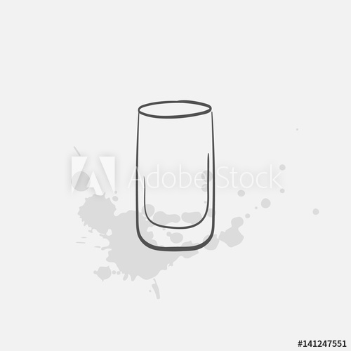 500x500 Shot Glass Vector Sketch Icon