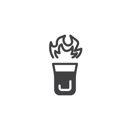 450x450 Burning Cocktail Glass Vector Icon Hot Shot Drink Filled Flat