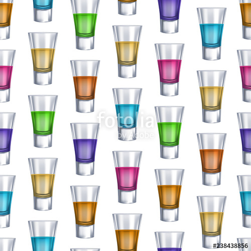 500x500 Realistic Detailed Shot Glasses Seamless Pattern Background