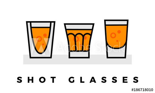 500x300 Set Of Shot Glasses Isolated On White Background