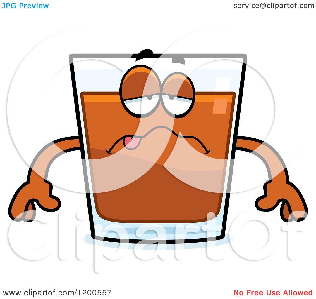 1080x1024 Cartoon Of A Sick Shot Glass Mascot