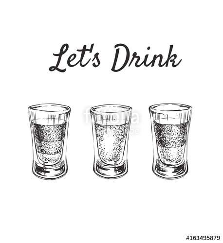 458x500 Lets Drink Three Kinds Of Alcoholic Drinks In Shot Glasses Hand