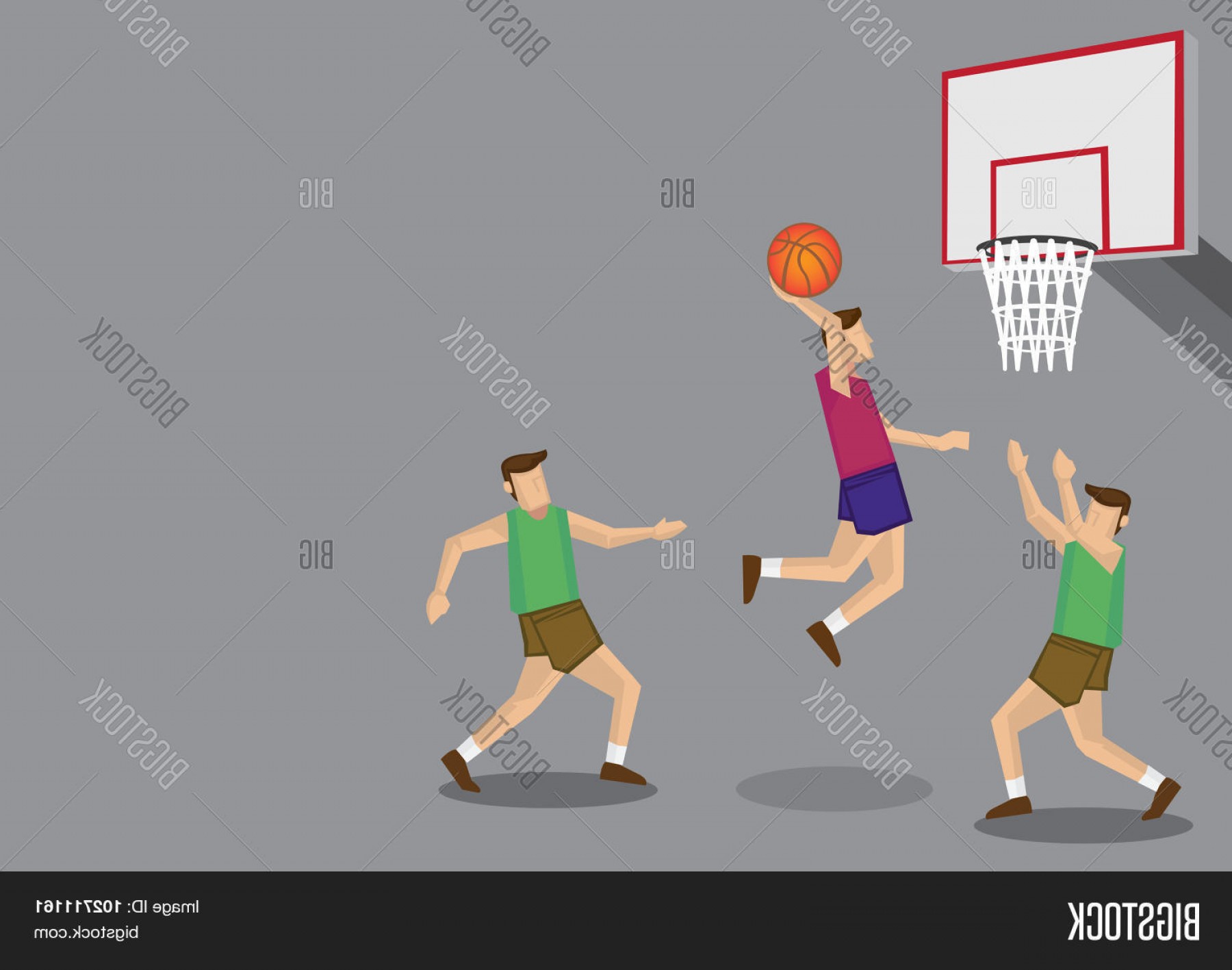 1800x1417 Stock Vector Basketball Players Slam Dunk Shot Vector Illustration