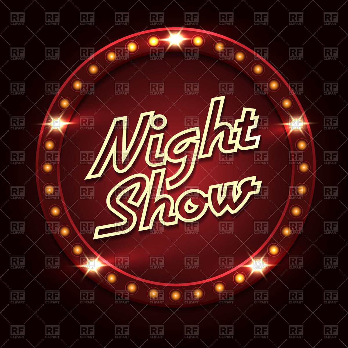 Retro Night Show Sign Design Neon Lamps Billboard Vector Image 1200x1200 Retro Night Show Sign Design Neon Lamps Billboard Vector Image