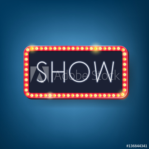 Show, Neon Light With Electric Bulbs Frame Vector Illustration 500x500 Show, Neon Light With Electric Bulbs Frame Vector Illustration