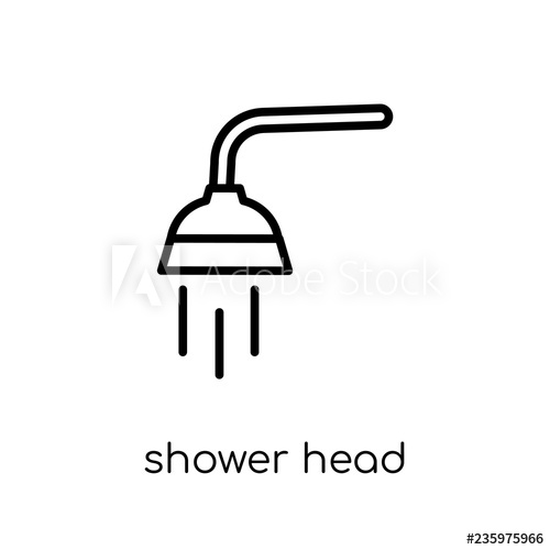 500x500 Shower Head Icon Trendy Modern Flat Linear Vector Shower Head