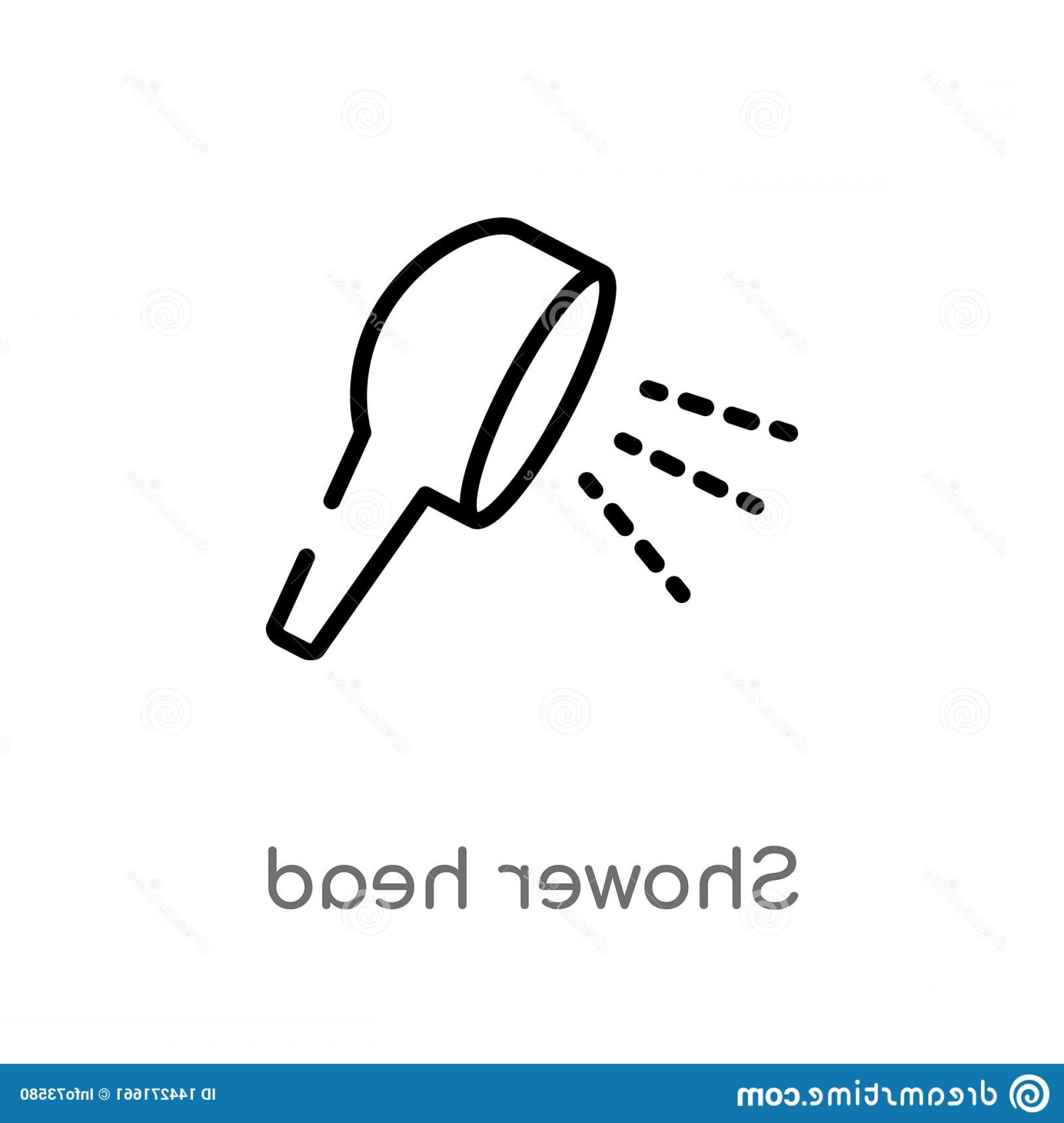1920x2026 Outline Shower Head Vector Icon Isolated Black Simple Line Element