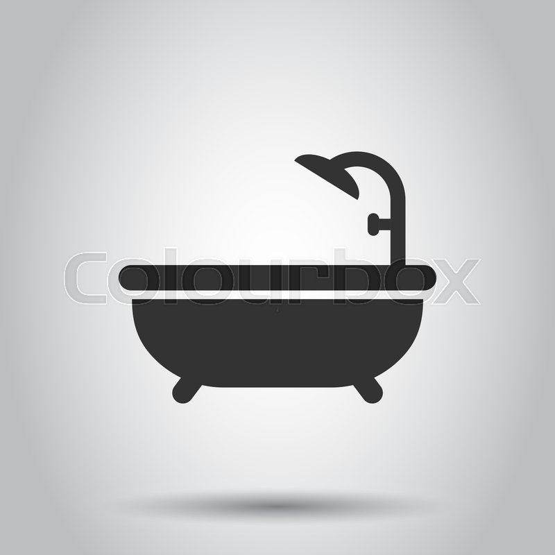 800x800 Bath Shower Icon In Flat Style Stock Vector Colourbox