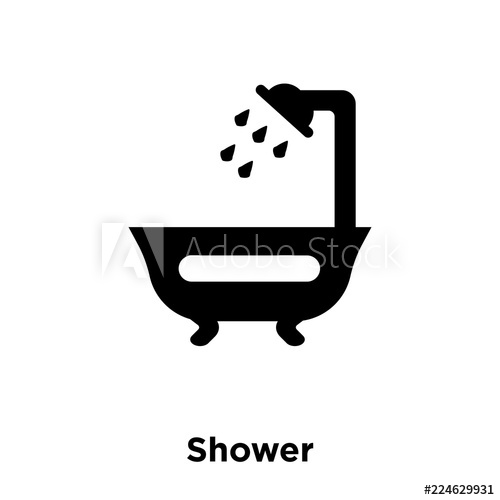 500x500 Shower Icon Vector Isolated On White Background, Logo Concept