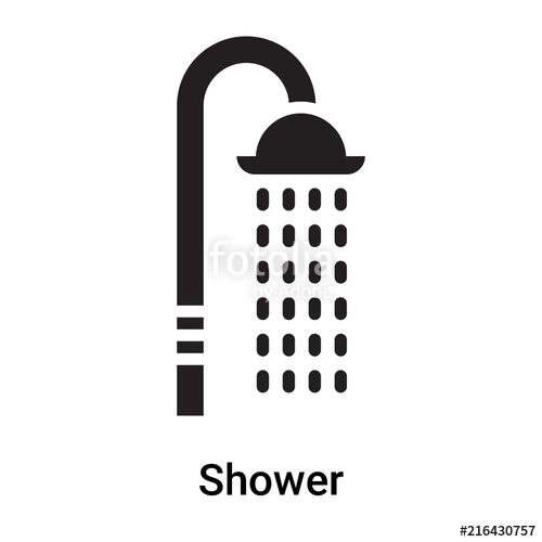 500x500 Shower Icon Vector Sign And Symbol Isolated On White Background