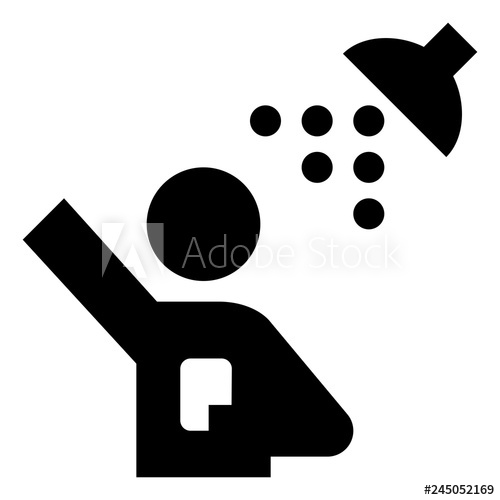 500x500 Person Taking A Shower Vector Icon