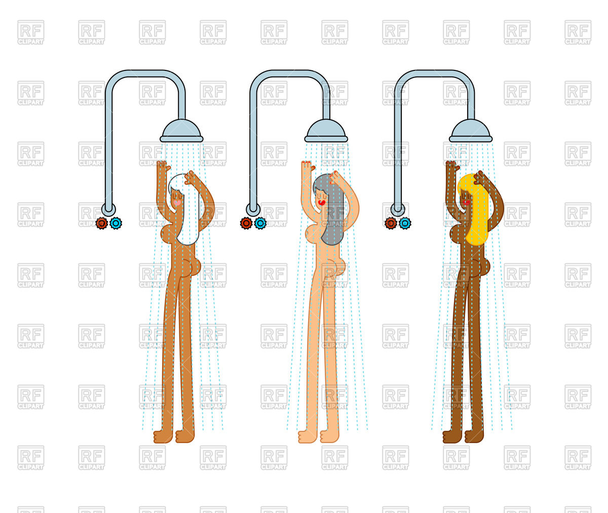 1200x1013 Public Bathhouse Women In Shower Vector Image Of People