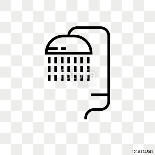 500x500 Shower Vector Icon Isolated On Transparent Background, Shower Logo