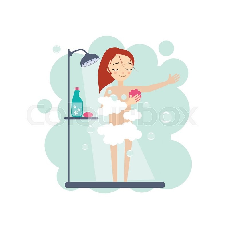800x800 Taking A Shower Daily Routine Stock Vector Colourbox