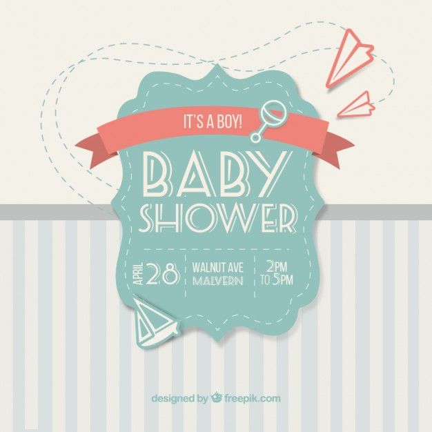 626x626 Tarjeta Linda De La Vendimia Para Baby Shower Vector Gratis Baby