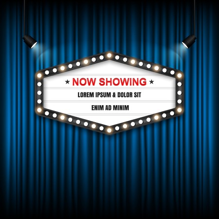 450x450 Showtime Sign, Theatre Cinema Sign, Vector Illustration Royalty