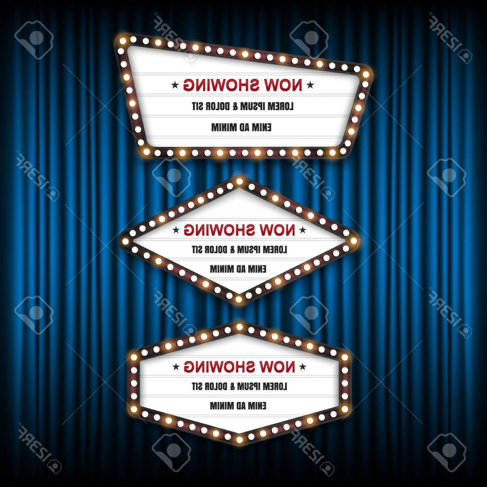 1560x1560 Photostock Vector Showtime Sign Theatre Cinema Sign Vector